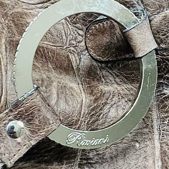 Raviani Brown Croc Embossed Leather With Crystals Tote Bag - Picture 6 of 10